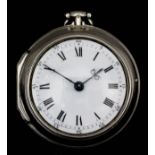 A George III silver pair cased verge pocket watch by Samuel Brown of Edinburgh, No. 620, the white