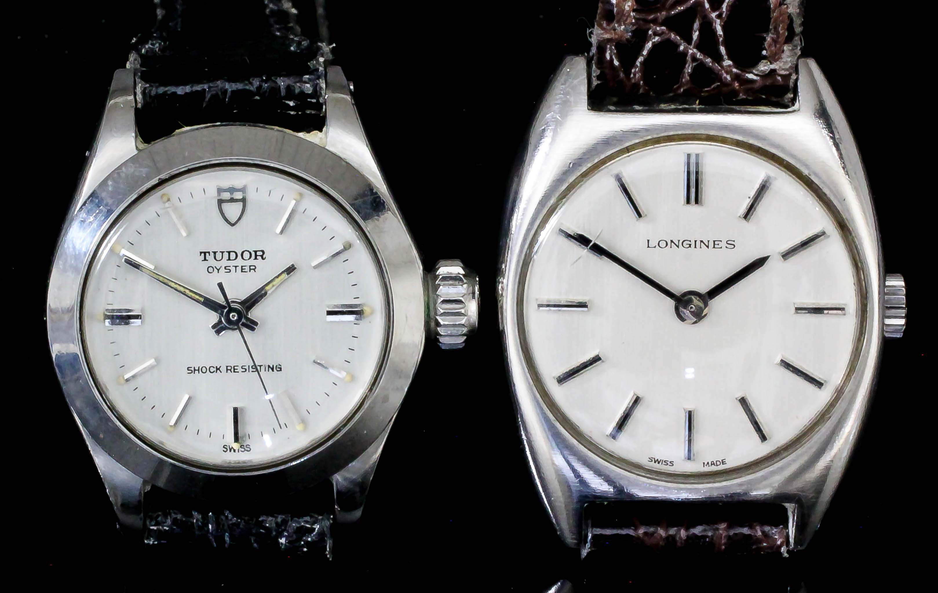 A 20th Century lady's stainless steel cased Tudor "Oyster" wristwatch, the silvered face with silver