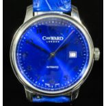A gentleman's automatic "C9" wristwatch by Christopher Ward, the blue dial with Arabic numerals