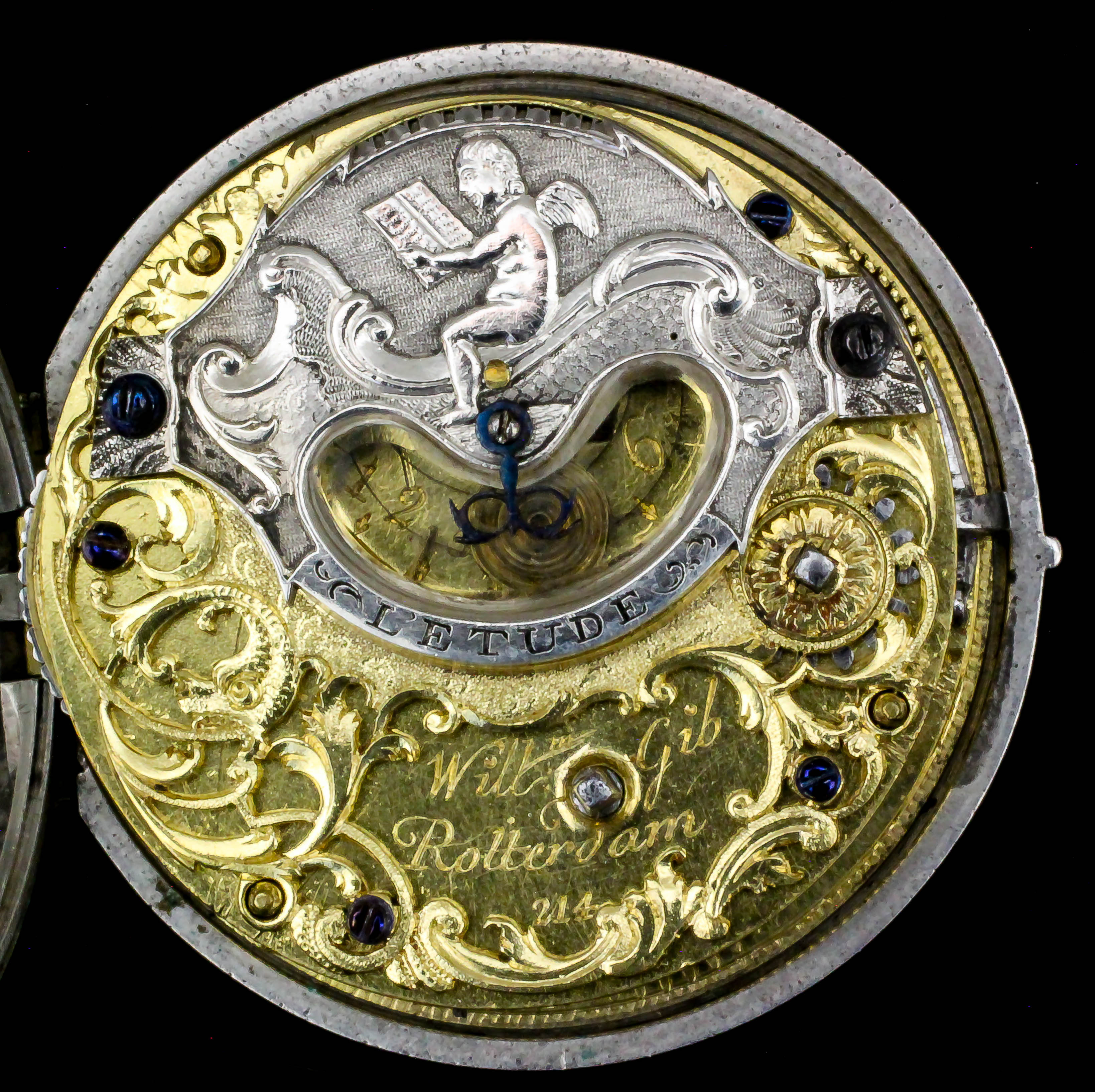 An unusual mid 18th Century silver pair cased verge pocket watch by William Gib of Rotterdam, No. - Image 3 of 5
