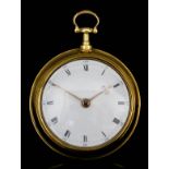 A George III 22ct gold pair cased verge pocket watch by John Brockbank of London, No. 2155, the