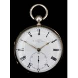A Victorian silver cased pocket watch by Clifford Lupton, 42 Cornhill, London, No. 1175, the white