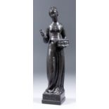 Evo Kerdic (1881-1953) - Bronze figure - "Zlatarovo Zalto" - Standing figure of Dora Krupiceva