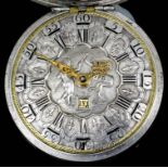 An unusual mid 18th Century silver pair cased verge pocket watch by William Gib of Rotterdam, No.
