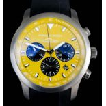 A gentleman's automatic "PTC 911" limited edition wristwatch by Porsche Design, the yellow dial with