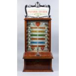 A 1950's oak cased "Penny-in-the-Slot" "Passion Tester" supplied by Tableau & Automata Amusement