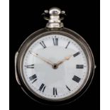 An early 19th Century silver pair cased pocket watch by French, Royal Exchange, London, No. 1344,