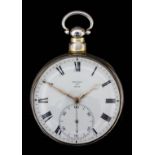 A late George III silver Consular cased pocket watch by Bentley and Beck of Royal Exchange,