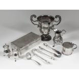 An Edwardian silver two-handled prize cup - "House Shooting Cup March 1910", with moulded rim and