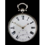 A George IV silver cased pocket watch by George Younge & Son, Strand, London, No. 8963, the white