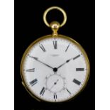 A mid 19th Century Swiss 18k gold cased lever pocket watch by Louis Audemars of Brassus, No. 467,