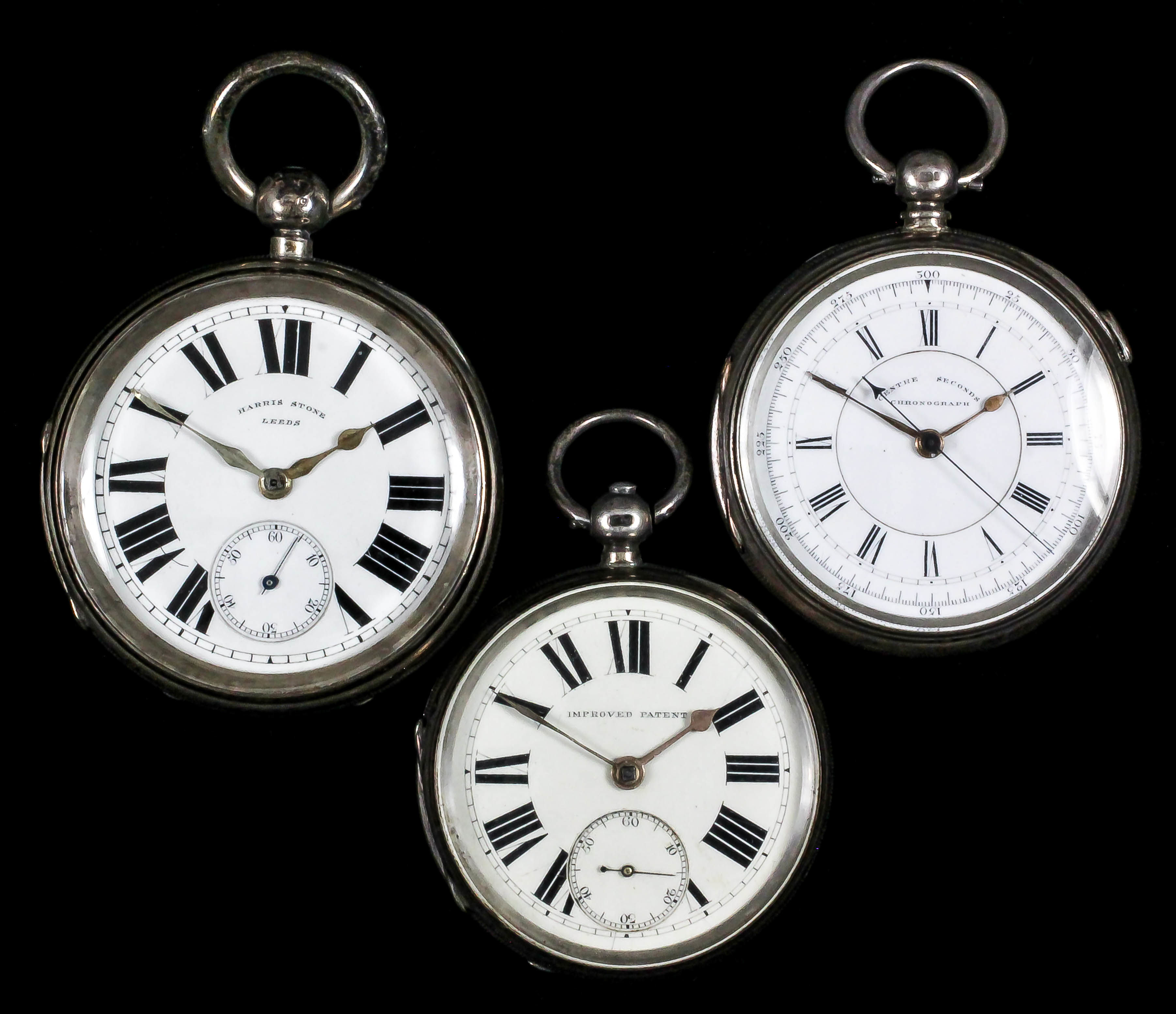 An Edward VII silver cased open faced full plate fusee lever pocket watch by Harris Stone of