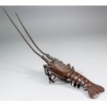 A Japanese bronze articulated model of a spiny lobster, by the Nogawa Company, 10ins (25.4cm), (