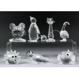 A collection of Swarovski crystal animals, including - Large Seal 3.5ins long (A.7646 No. 085000),