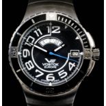 A gentleman's automatic "TU-144" wristwatch by Vostok, the black dial with white Arabic numerals,