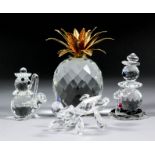 A collection of Swarovski crystal figures - including "Pineapple" (from the Sparkling Fruit