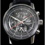 A gentleman's quartz "All Timer" wristwatch by Vostok, the black dial with silver numeral batons and