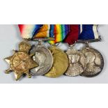 A group of five George V First World War medals to M. 8056 S.T.Taylor, S.S.A. R.N. later Chief Petty