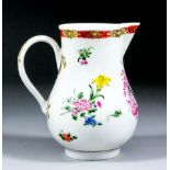 A 19th Century German porcelain baluster shaped "sparrow beak" armorial jug enamelled in colours