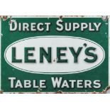 An early 20th Century green and white enamel rectangular double sided hanging advertising sign