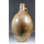 A 17th Century Cologne salt glazed stoneware Bartmann Krug (Bellarmine) incised with the number 4