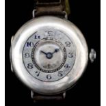 An early 20th Century lady's silvery metal cased half hunting wristwatch by Vertex, the silver