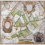 Francis Hill (17th/18th Century) - Ink and watercolour on vellum - Estate plan of land in the parish