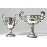 "Asociacion De Foot-Ball de Andalucia" - A Spanish silvery metal two-handled cup with moulded rim