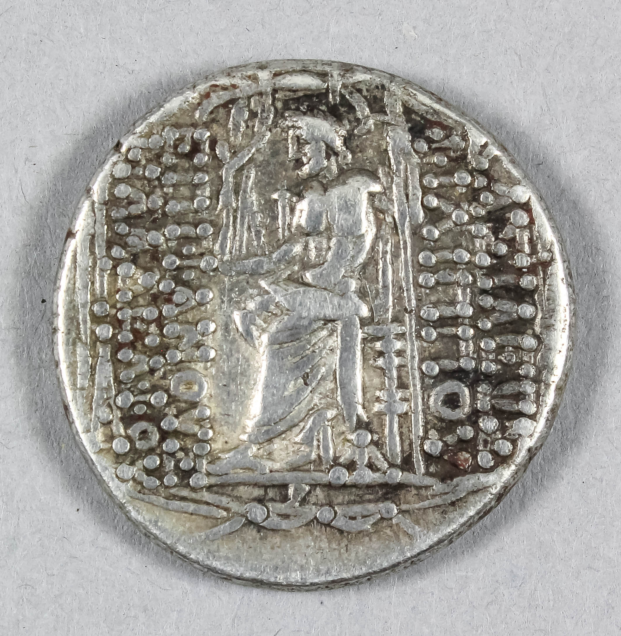 A Greek (Philadelphos) silver tetradrachm (93 B.C.), 28mm diameter (weight 15.6 grammes)