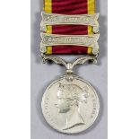 A Victoria Second China war medal with two bars for "Taku Forts 1860" and "Canton 1857" to "Gunner