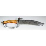 An American Civil War Confederate D Guard Bowie knife, the 9.5ins bright steel blade stamped with