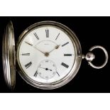 A Victorian silver full hunting cased pocket watch by George E. Frodsham, 31 Gracechurch Street,