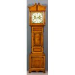 A 19th Century "North Country" oak and mahogany banded longcase clock by Owen Richards of Bala,