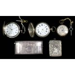 A Victorian silver full hunting cased pocket watch by Boorman of Gravesend, No. 5689, the white