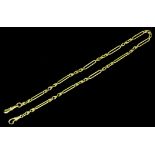 A 9ct gold dress Albert chain with elongated and double twist links, 380mm overall (weight 13