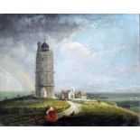 George Arnald (1763-1841) - Oil painting - View of the North Foreland lighthouse with horse and trap