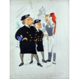 ***Edward S. Hynes (1897-1982) - Watercolour caricature - "This One Comes A Little Cheaper. He's -