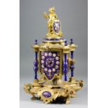 A late 19th Century French gilt metal and enamel cased mantel clock by Bonnard of Dijon, No. 297,