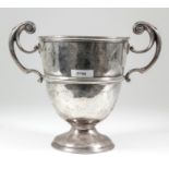 "Royal Engineers Gibraltar 1906 Handball Trophy" - An Edward VII silver two-handled cup with moulded