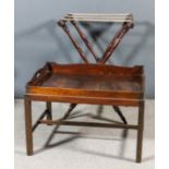 A 19th Century Butlers mahogany rectangular tray, the shaped sides with two handle cut-outs, 31ins x