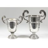 "The Smyth Challenge Cup 17th Field Company RE" - A George V silver two-handled cup with moulded rim