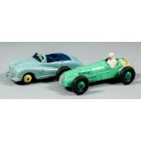 A Dinky diecast H.W.M. racing car, No.23J, together with an Austin Atlantic convertible No.106,