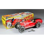 A Marx tinplate clockwork Grand Prix racer, in red, 11ins long, with original box and key