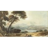 John Varley (1778-1842) - Two watercolours - A view of the Thames, 5ins x 6.75ins, and river