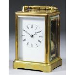 A 19th Century French carriage clock, No. 4904, the white enamel dial with Roman numerals, to the