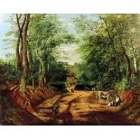 19th Century English school (in the manner of George Turner 1843-1910) - Oil painting - Wooded track