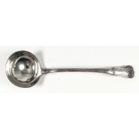 A George III silver Queens pattern soup ladle, by William Eley & William Fearn, London 1806 (
