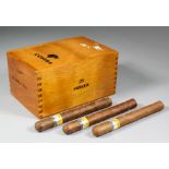 A small collection of Cohiba Cuban cigars (17), contained in a wooden trade box with sliding lid,