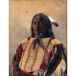 Frank A. Rinehart (1861-1928) - Hand tinted photographic print - "Chief Goes to War (Sioux)", No.