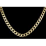 A 9ct gold flat curb chain necklace, 530mm overall (gross weight 32.5 grammes)